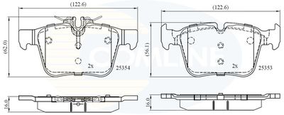 CBP02345 COMLINE Комплект тормозных колодок, дисковый тормоз