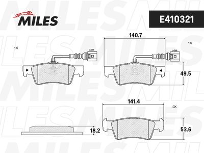 E410321 MILES Комплект тормозных колодок, дисковый тормоз