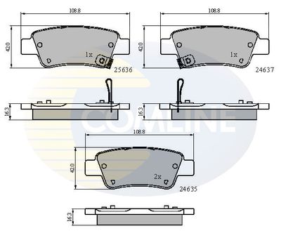 CBP31674 COMLINE Комплект тормозных колодок, дисковый тормоз