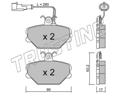 0612 TRUSTING Комплект тормозных колодок, дисковый тормоз