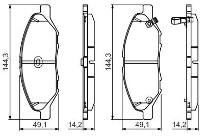 0986495133 BOSCH Комплект тормозных колодок, дисковый тормоз