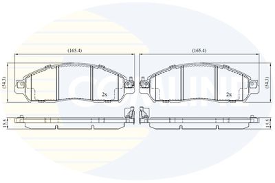 CBP02486 COMLINE Комплект тормозных колодок, дисковый тормоз