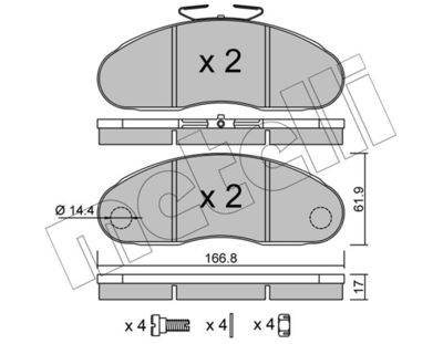 2201111 METELLI Комплект тормозных колодок, дисковый тормоз