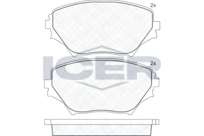 181519 ICER Комплект тормозных колодок, дисковый тормоз