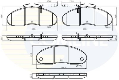 CBP1991 COMLINE Комплект тормозных колодок, дисковый тормоз