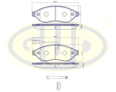 GBP880140 G.U.D. Комплект тормозных колодок, дисковый тормоз