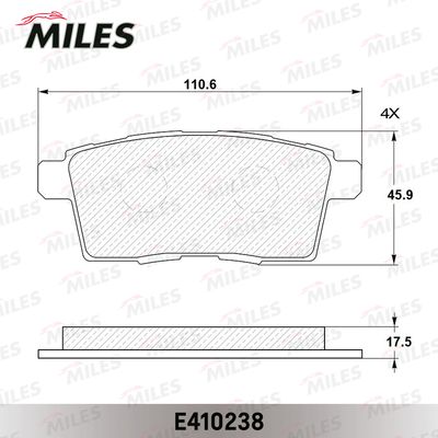 E410238 MILES Комплект тормозных колодок, дисковый тормоз