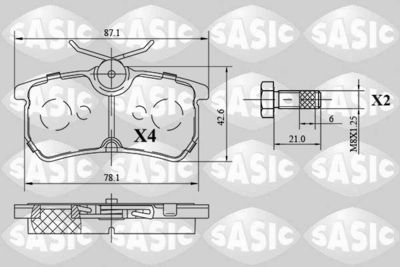 6216083 SASIC Комплект тормозных колодок, дисковый тормоз