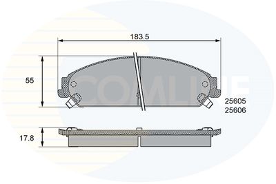 CBP36086 COMLINE Комплект тормозных колодок, дисковый тормоз