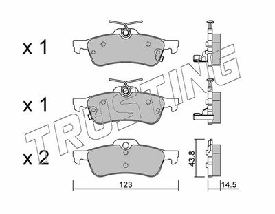 5721 TRUSTING Комплект тормозных колодок, дисковый тормоз
