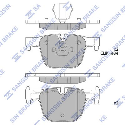 SP1952 Hi-Q Комплект тормозных колодок, дисковый тормоз