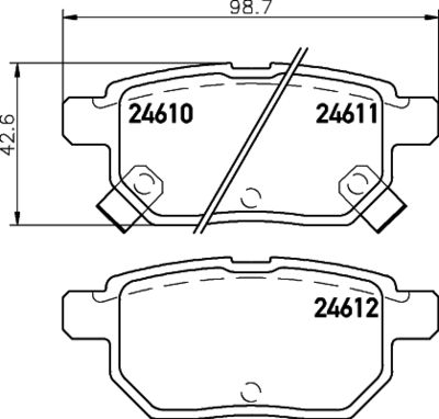 8DB355028661 HELLA PAGID Комплект тормозных колодок, дисковый тормоз