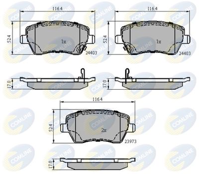 CBP3984 COMLINE Комплект тормозных колодок, дисковый тормоз