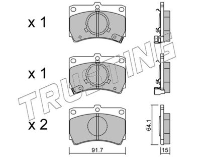 1050 TRUSTING Комплект тормозных колодок, дисковый тормоз