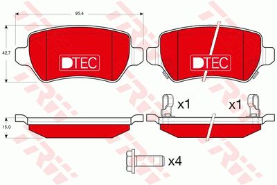 GDB1515DTE TRW Комплект тормозных колодок, дисковый тормоз