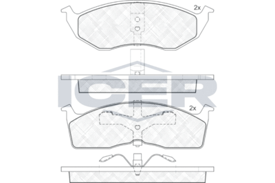 181377 ICER Комплект тормозных колодок, дисковый тормоз