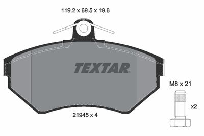 2194503 TEXTAR Комплект тормозных колодок, дисковый тормоз