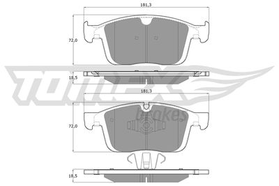 TX1885 TOMEX Brakes Комплект тормозных колодок, дисковый тормоз