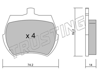 0210 TRUSTING Комплект тормозных колодок, дисковый тормоз