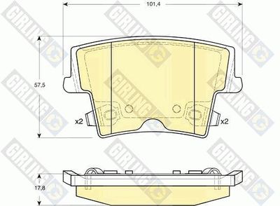 6141359 GIRLING Комплект тормозных колодок, дисковый тормоз