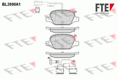 9010920 FTE Комплект тормозных колодок, дисковый тормоз