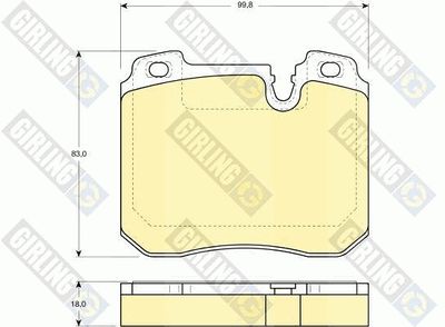 6111612 GIRLING Комплект тормозных колодок, дисковый тормоз