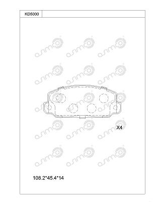 KD5000 ASIMCO Комплект тормозных колодок, дисковый тормоз