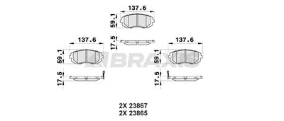 AB0173 BRAXIS Комплект тормозных колодок, дисковый тормоз