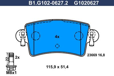 B1G10206272 GALFER Комплект тормозных колодок, дисковый тормоз