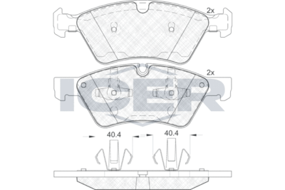 181771 ICER Комплект тормозных колодок, дисковый тормоз