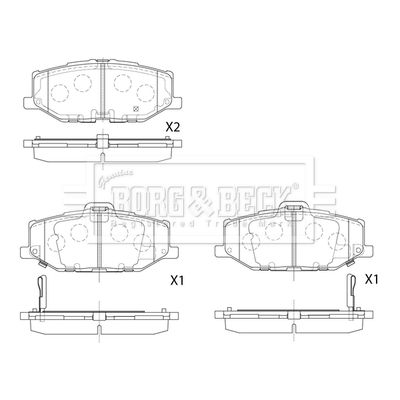 BBP2879 BORG & BECK Комплект тормозных колодок, дисковый тормоз