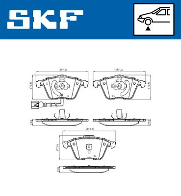 VKBP80586E SKF Комплект тормозных колодок, дисковый тормоз