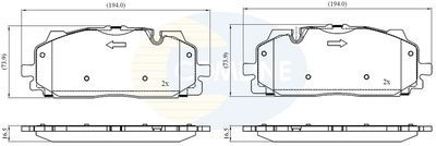 CBP02443 COMLINE Комплект тормозных колодок, дисковый тормоз