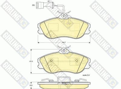 6108161 GIRLING Комплект тормозных колодок, дисковый тормоз