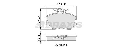 AB0069 BRAXIS Комплект тормозных колодок, дисковый тормоз