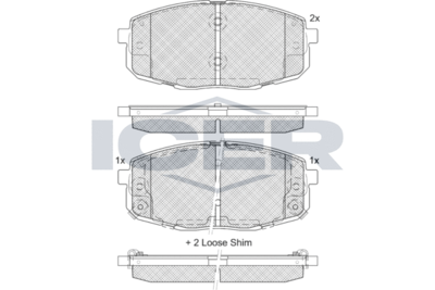 181540207 ICER Комплект тормозных колодок, дисковый тормоз