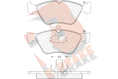 RB0988 R BRAKE Комплект тормозных колодок, дисковый тормоз