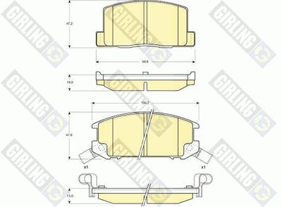 6130589 GIRLING Комплект тормозных колодок, дисковый тормоз