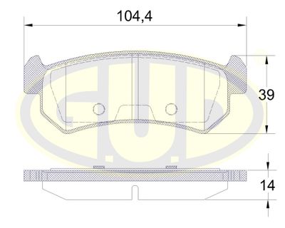 GBP104800 G.U.D. Комплект тормозных колодок, дисковый тормоз