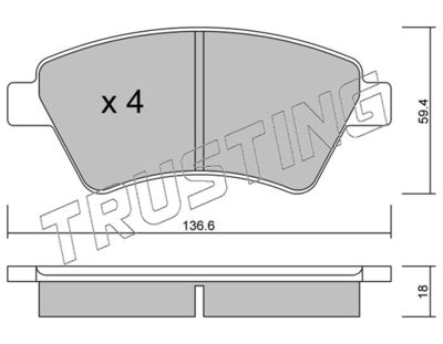 5600 TRUSTING Комплект тормозных колодок, дисковый тормоз