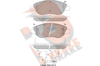 RB1445208 R BRAKE Комплект тормозных колодок, дисковый тормоз