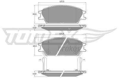 TX1105 TOMEX Brakes Комплект тормозных колодок, дисковый тормоз