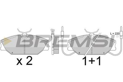 BP2277 BREMSI Комплект тормозных колодок, дисковый тормоз