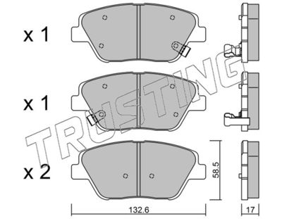 9610 TRUSTING Комплект тормозных колодок, дисковый тормоз