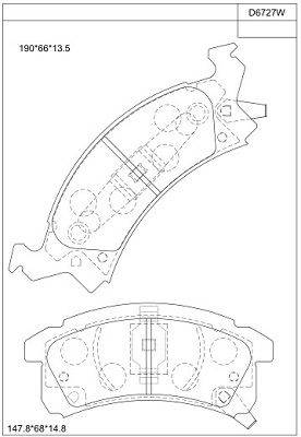 KD6727W ASIMCO Комплект тормозных колодок, дисковый тормоз