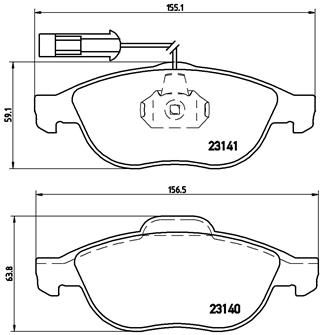 P23075 BREMBO Комплект тормозных колодок, дисковый тормоз