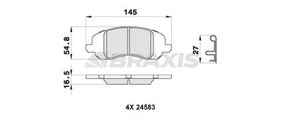 AB0253 BRAXIS Комплект тормозных колодок, дисковый тормоз