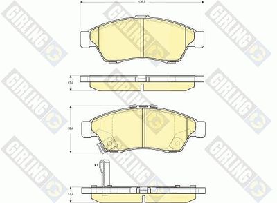 6132909 GIRLING Комплект тормозных колодок, дисковый тормоз