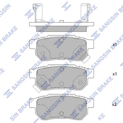 SP1265 Hi-Q Комплект тормозных колодок, дисковый тормоз