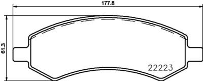 8DB355037501 HELLA Комплект тормозных колодок, дисковый тормоз